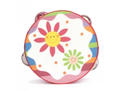 Cuich Pandereta de Mano Pandereta de Madera Portátil de 6 con Campana de Metal de Abedul, Girasol