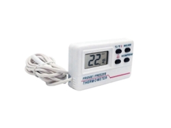 Termómetro digital para refrigerador, termómetro para refrigerador (interior/exterior), termómetro para congelador con 2 sensores y alarma - GOKOCO