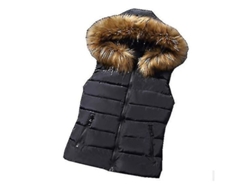 Fasst-chaleco Acolchado Para Mujer Con Capucha Removible Abrigo Casual Caliente Invierno Chaleco Con Bolsillos De Cremallera Lateral