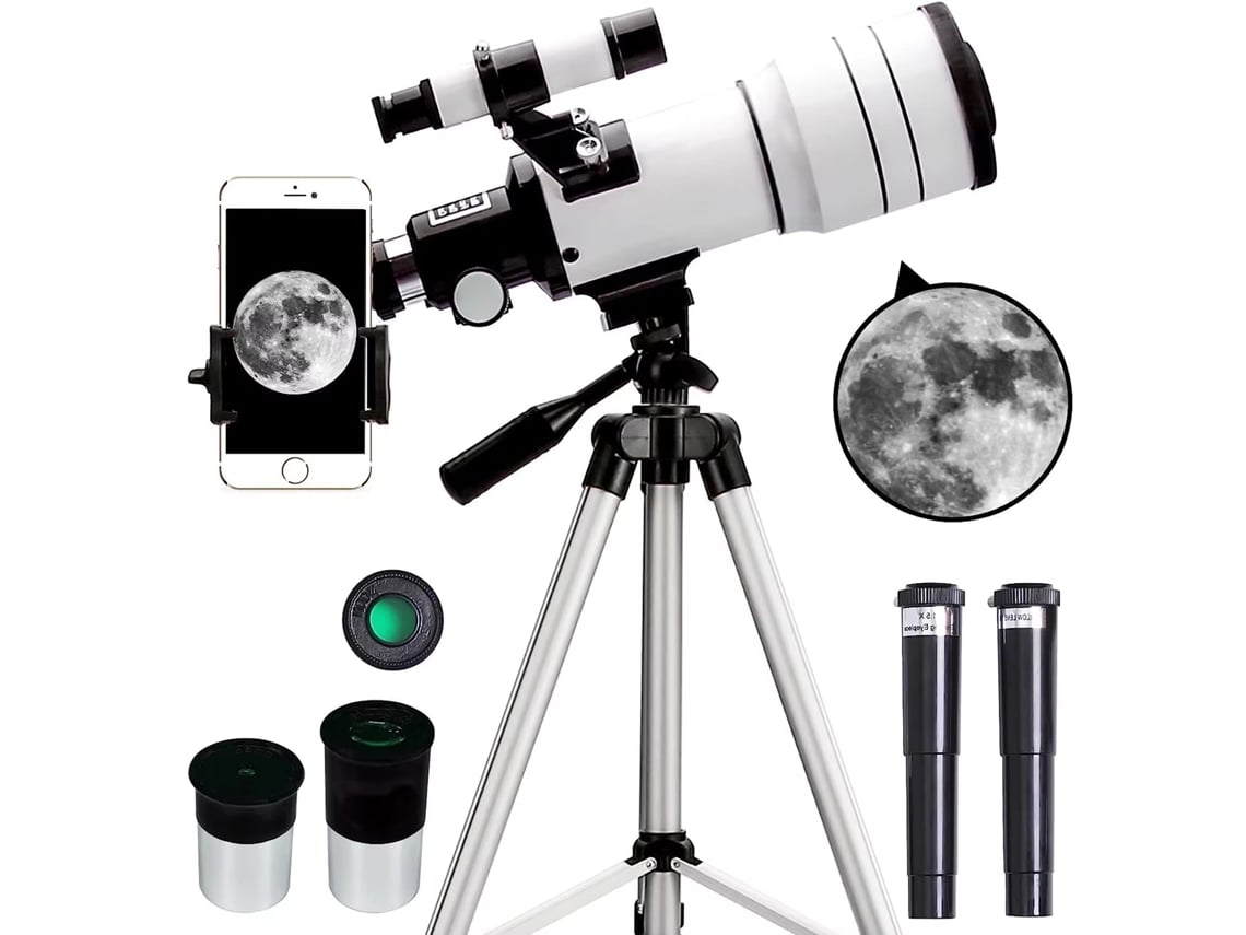 Telescopio F30070 HD, gran aumento, prisma Bak4, ideal para observar la Luna, las estrellas y las aves. Viewleaf