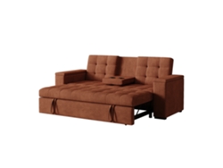 Sofá Noho Camade de 3 plazas con reposabrazos extraíbles en pana color terracota Concept U