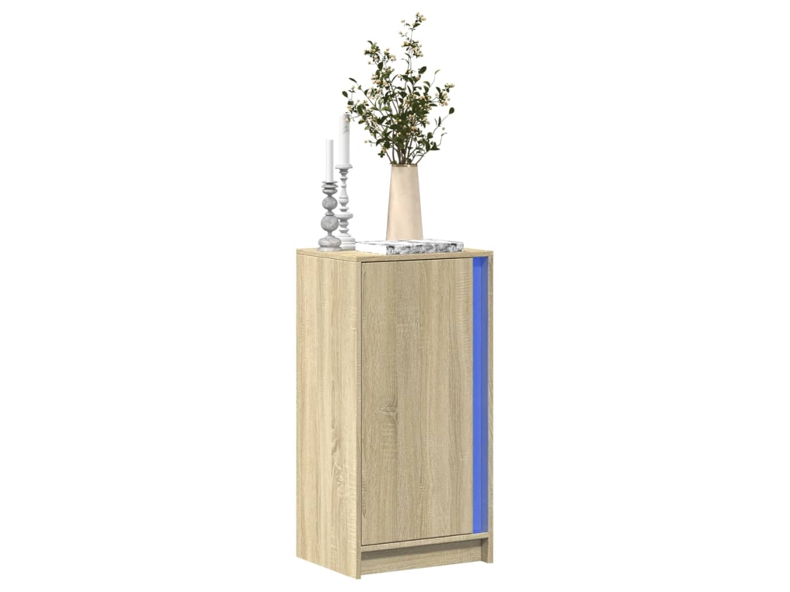 Aparador Con Led Madera Ingeniería Roble Sonoma 42,5x34x85 Cm