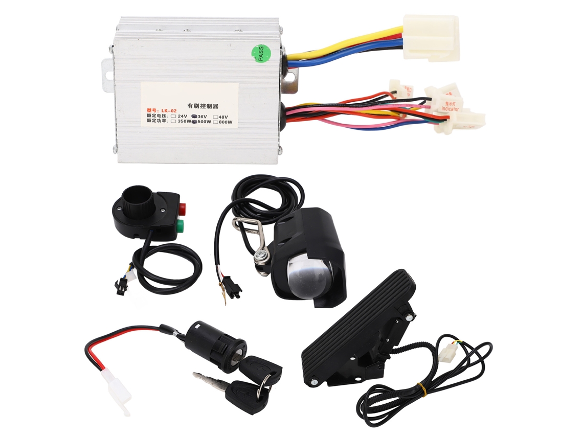 Kit De Conversión Para Bicicleta Eléctrica De 36 V Y 500 W Con Pedal Acelerador, Control Remoto Y Faro Delantero Para Triciclo.