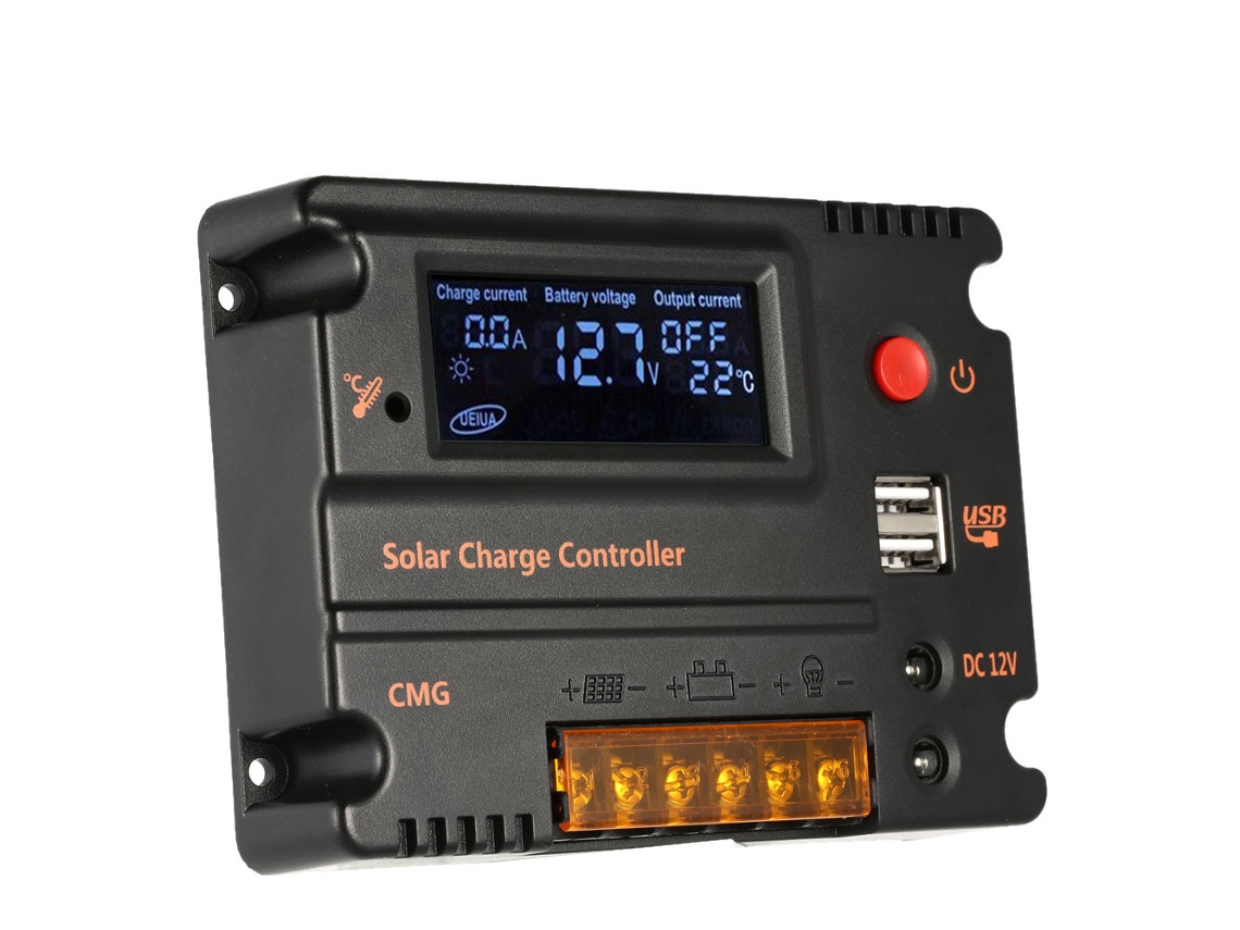 Controlador de carga solar Anself 10A 12V 24V Regulador de batería LCD