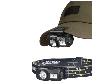 Linterna frontal brillante LED recargable: paquete de 2 luces frontales impermeables para acampar, caminar por la noche, correr, cazar, pescar (neg...
