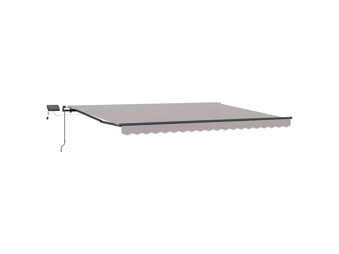 Toldo de vela, toldo retráctil manual, gris claro, 400x300 cm, tejido HARLANV1