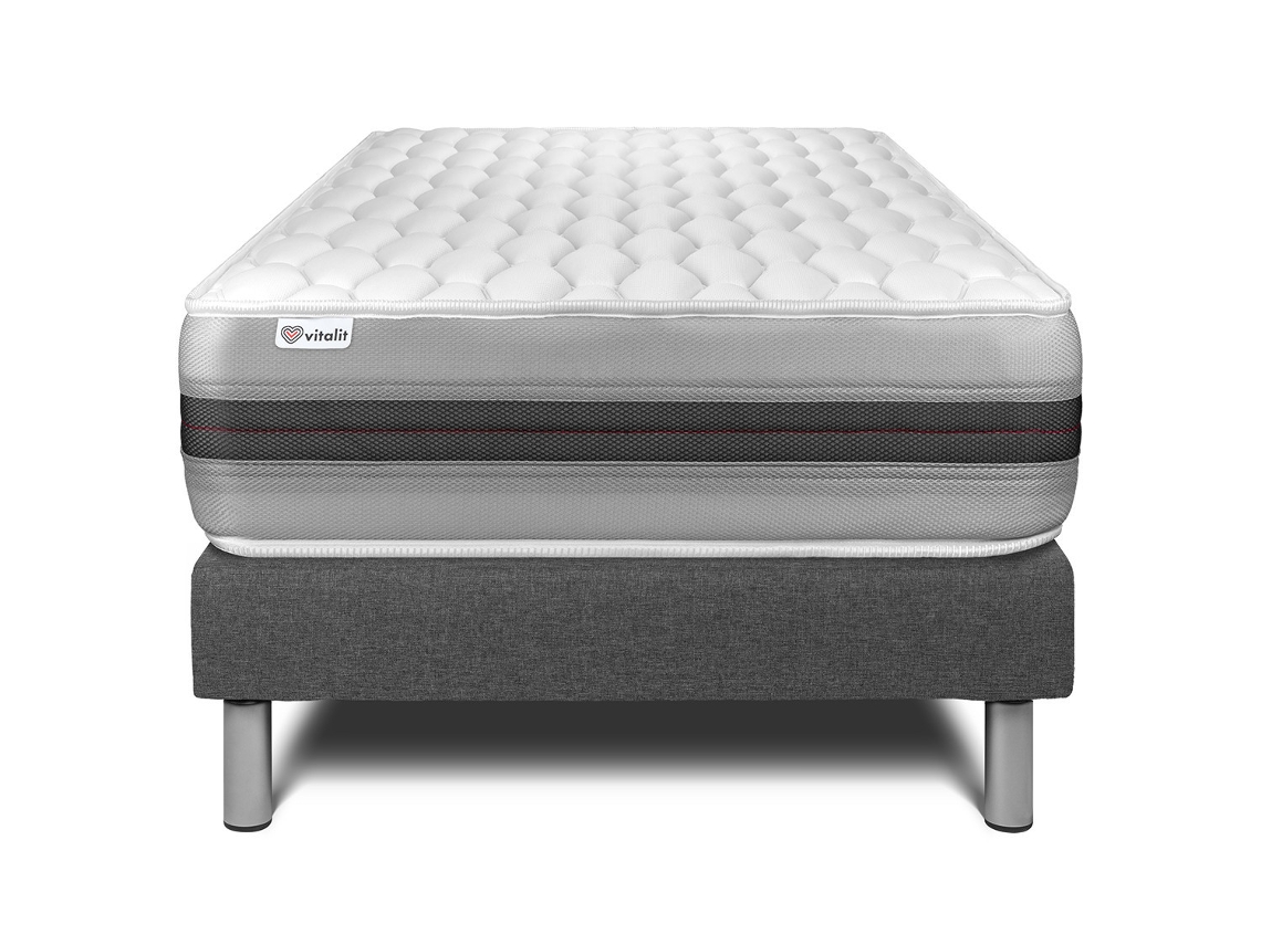 Set Recuperador De Resortes Vital 120 X 200 Cm Kit Somier Gris