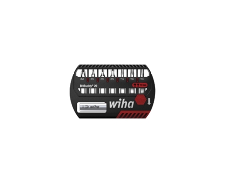 WIHA Juego de bits BitBuddy®, bits en TY de 29 mm Phillips, Pozidriv, TORX®, de 9 unid. de 1/4" (42137)