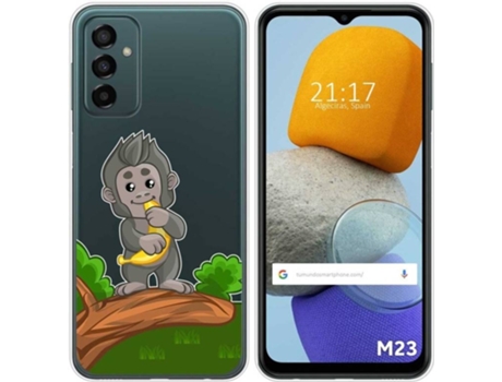 Carcasa para Samsung Galaxy M23 5G TUMUNDOSMARTPHONE Dibujos Transparente Mono Multicolor