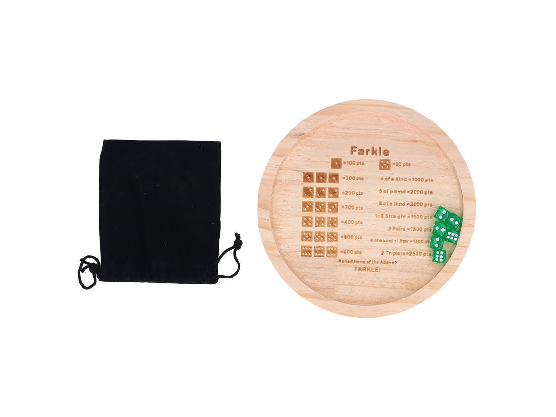 2026-bandeja De Dados Farkle De Madera Para Mejorar Habilidades Matemáticas, Juego Clásico Familiar, 18cm