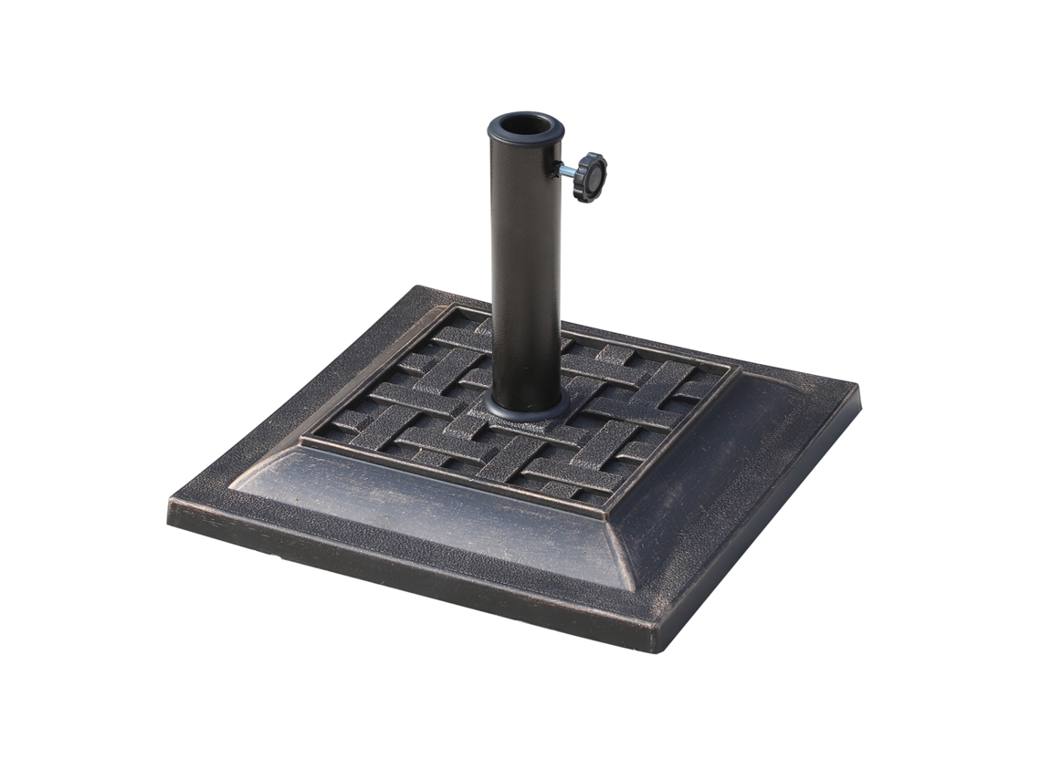 Base Sombrilla Resina Poliéster 9kg Mástil 38/48 Mm Bronce