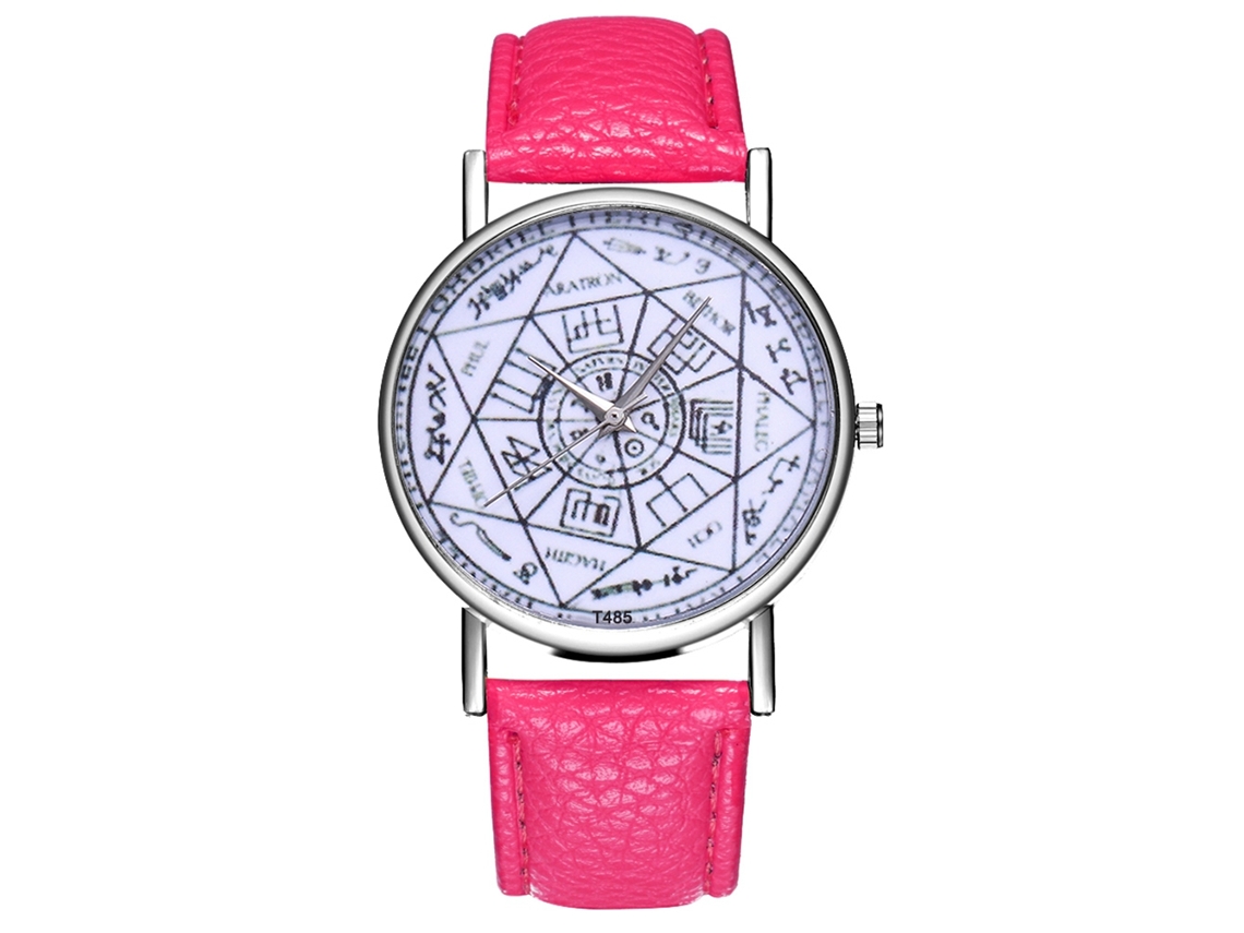 Elegante Reloj De Pulsera De Cuarzo Para Parejas Con Correa De Cuero Rosa Y Roja.