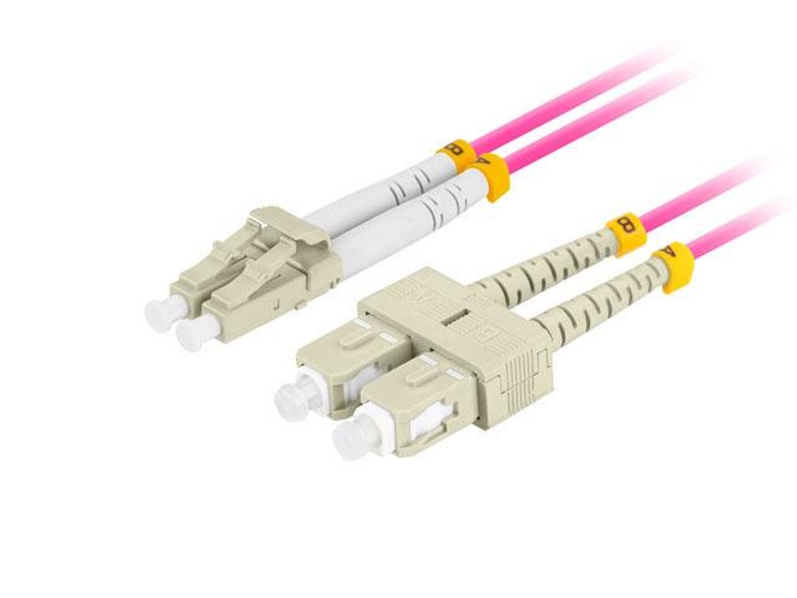 Cable De Fibra Óptica Lanberg Om4 Lc/upc-sc/upc Duplex 2 M Lszh