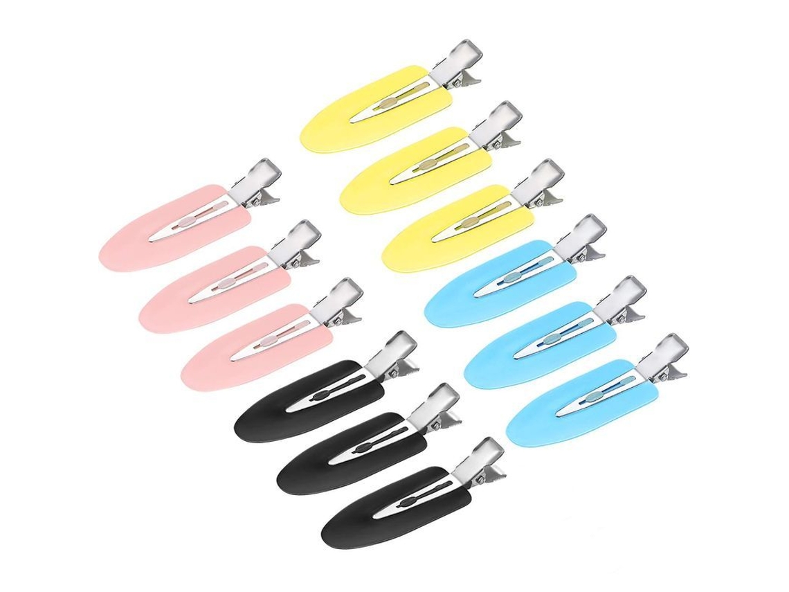 2026-12 Pinzas De Pelo Sin Pliegues Para Peinados Bangs Olas Aplicación De Maquillaje Color Negro Blanco Rosa Azul Amarillo