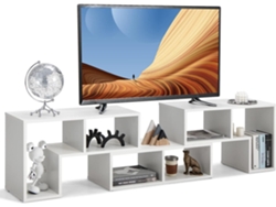 Consola de TV de 3 Piezas,Moderno Centro de Entretenimiento para Televisores 50-65 Pulgadas, Combinación de Librería para Almacenamiento y Exposición COSTWAY