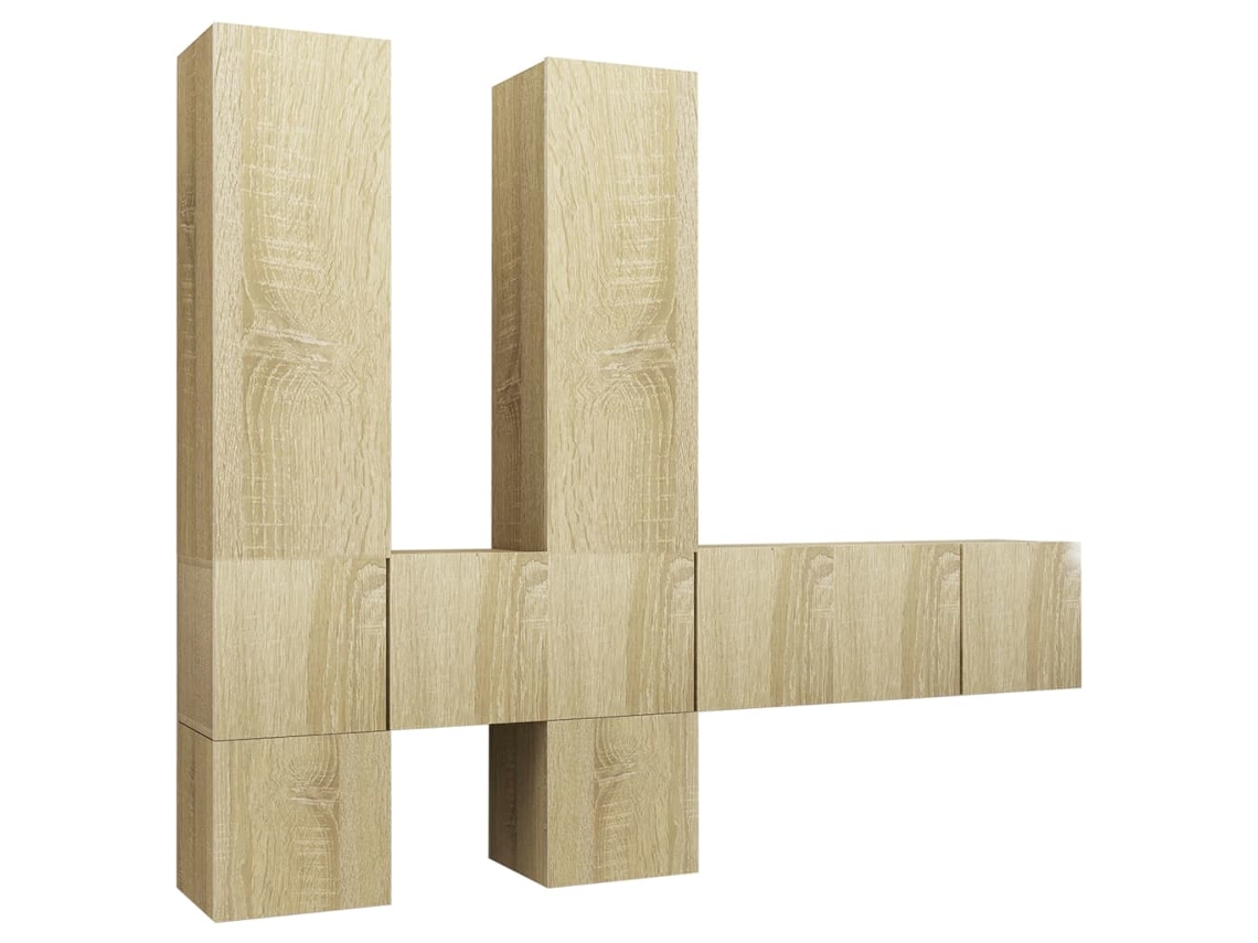 Maison Exclusive - Muebles De Pared De Tv 7 Pzas Aglomerado Color Roble Sonoma