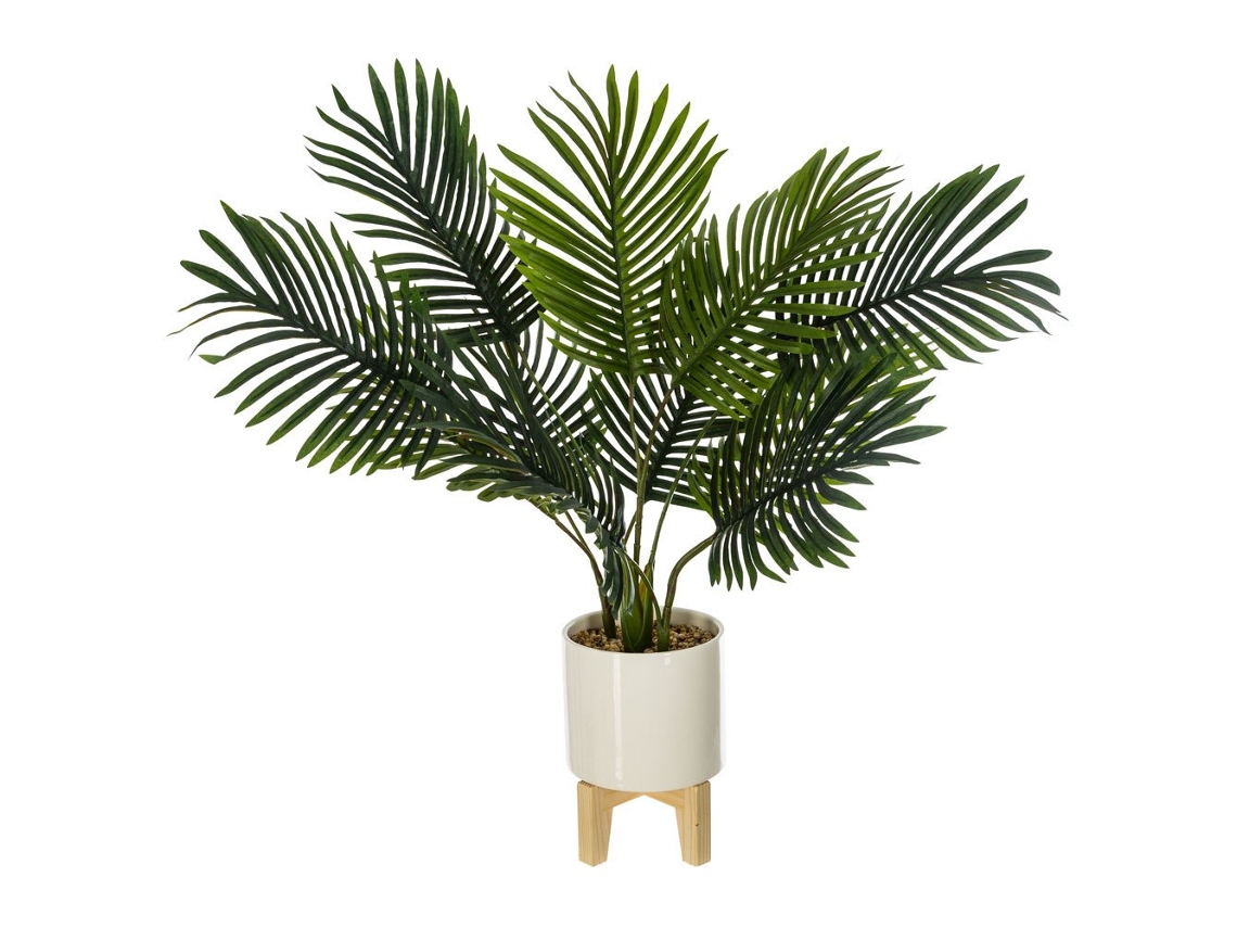Palma artificial en bandeja blanca sobre bastidor, 72 cm