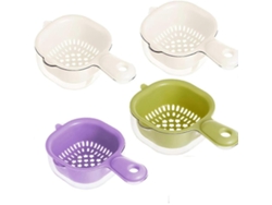 Cesta de escurrido de doble capa con asa, cesta multifuncional 2 en 1 para lavar frutas y verduras.