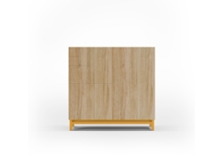Mueble zapatero HERDASA Copenhague Roble dorado, patas mostaza (90 x 90 x 27 cm)