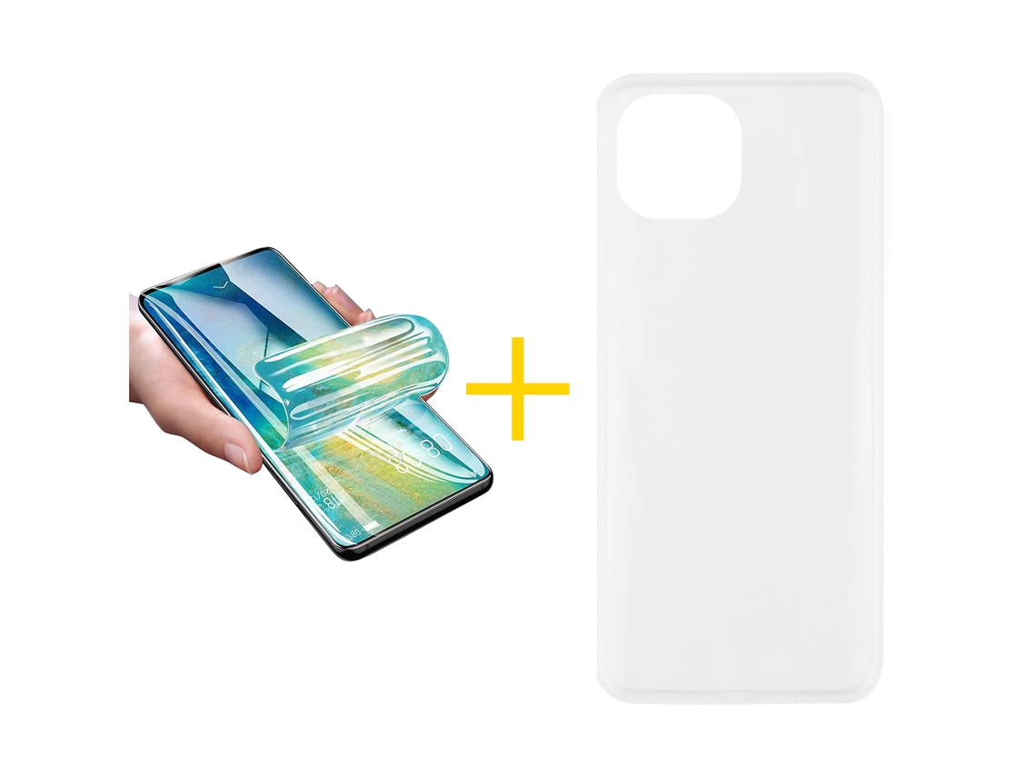 Pack 1 X Película de Vidrio Templado Hidrogel + Funda SKYHE por Apple iPhone 16 Pro Max Silicona Liso Incoloro Clear 
