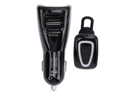 Fone De Ouvido Bluetooth Single Wireless Com Carregador De Carro Usb E Carregamento Magnético Para Dirigir