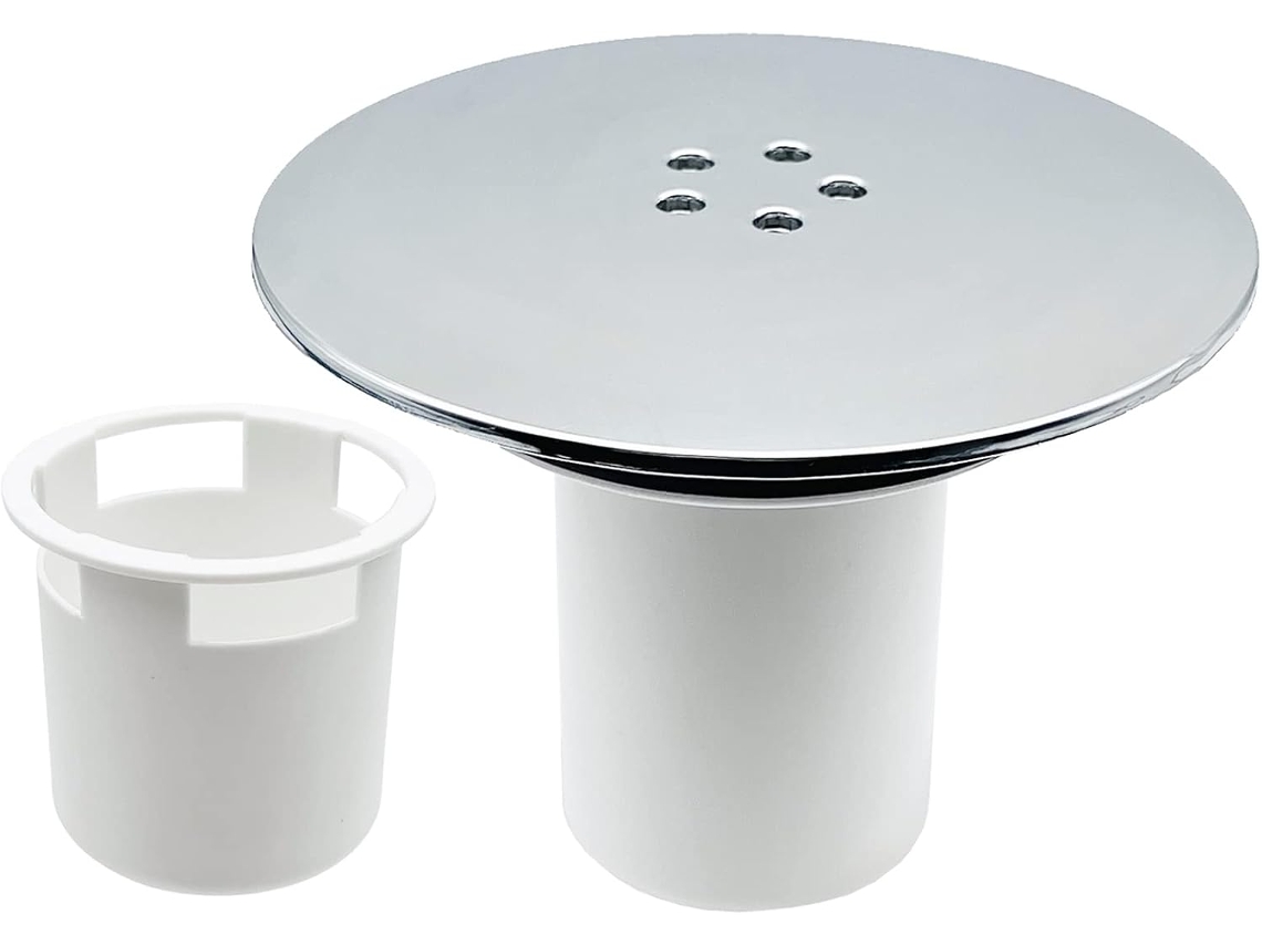 Sifón de ducha de 115 mm, tapa de desagüe universal, tapa de sifón de ducha, tapa cromada, desagüe rápido