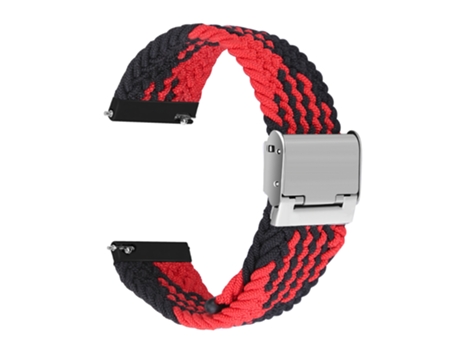 Correa Pulsera Trenzada Flexible para Garmin Forerunner 245 Music Negro con Rojo