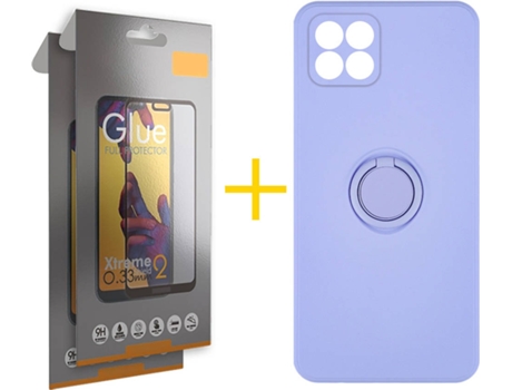 Carcasa + 2 Protectores de Pantalla para Huawei P40 Lite SKYHE Morado Lila