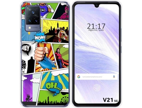 Carcasa Vivo V21 5G TUMUNDOSMARTPHONE Comic Multicolor