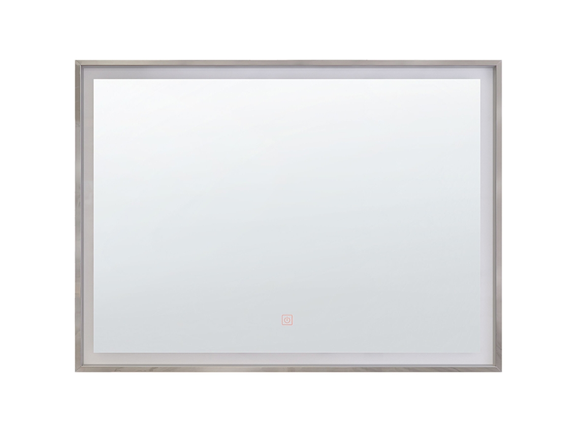Espejo con iluminación LED BELIANI Argens de Material sintético Plateado 80x4x60