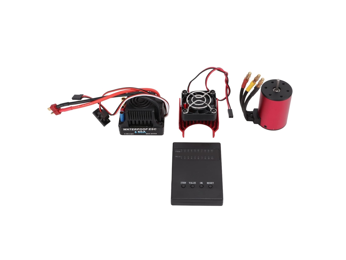 Motor Rc Sin Escobillas S3650 2300kv, Con Placa De Programación Esc De 60a Y Disipador De Calor Eficiente.