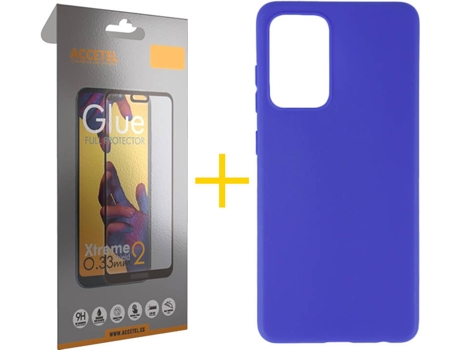 Kit Funda + Protector de Pantalla Samsung Galaxy A72 4G ACCETEL Full (Azul)