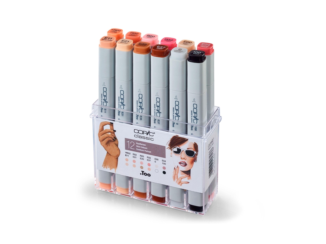 Caixa Copic Rotulador 12Pzs Tons de Pele