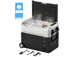 Refrigerador con compresor de 50 litros, -20 °C, doble zona, protección LED mediante aplicación, batería