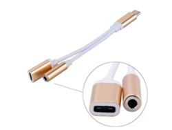 Cable Adaptador Usb-c A Conector De Auriculares De 3,5 Mm Y Usb-c 2 En 1. Alta Velocidad Y Compatibilidad, Ideal Para Hogar, Ofici