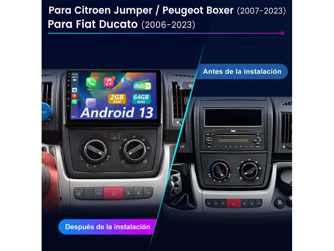 Gps Para Fiat Ducato 2011-2022 Android 13 Rádio | 9 Hd Ips | Carplay/android Auto Sem Fio | 2gb 64gb | Dsp Áudio
