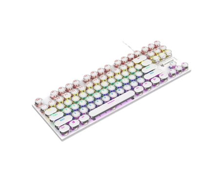 K80 Teclado mecánico de 87 teclas Interruptor azul Ergonómico Antideslizante Mezcla sensible Retroiluminación Color a juego Teclado USB para juegos...