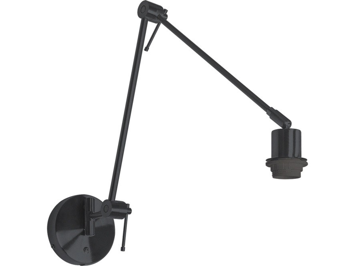 Aplique Haia Brazo Articulado Sin Pantalla 1Xe27 C.13Xl.94Xalt.Reg.Cm Negro FERRIMEX