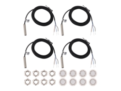 4 Conjuntos Sensor De Proximidad Inductivo 8mm Cabeza Plana Npn 3 Cables Normalmente Cerrado
