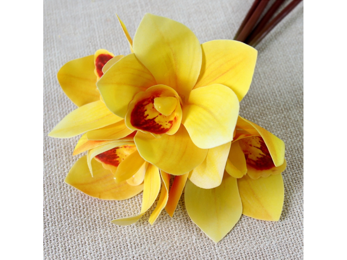 Orquídea Cymbidium simulada (Impresión 3D táctil, rama de 4 cabezas)