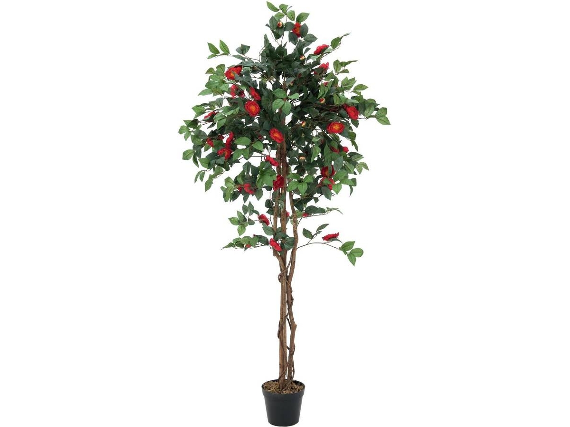 Planta Artificial EUROPALMS Camelia Red Cemented (Verde - 180 cm)