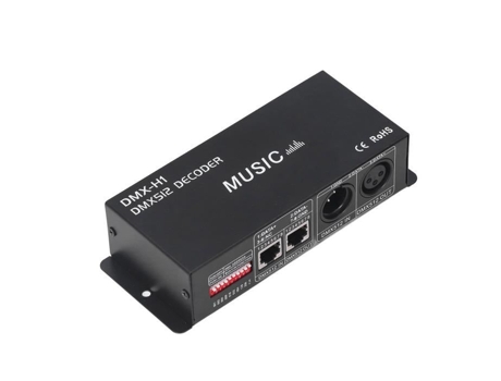Decodificador HURRISE de 4 Canales DMX, Controlador Ajustable RGB de Atenuación LED para Bares, Hoteles, Bares Sóbrios