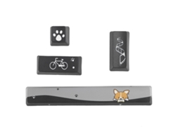 Teclas Personalizadas Para Teclado Mecánico Con Diseño De Perro Negro Pequeño (4 Piezas: Espacio, Esc, Enter, Enter Del Teclado Numérico)