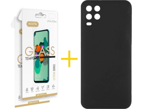 Kit Funda + 2 Protectores de Pantalla Xiaomi Mi 10 Lite ACCETEL Liso 4 Negro