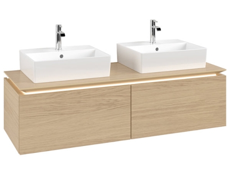 Villeroy &amp Boch Legato Vanity unit B668 1400x380x500mm 2 lavabos iluminación LED