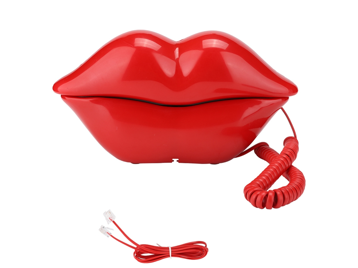 Teléfono De Escritorio Multifuncional Decorativo Con Forma De Labios Wx 3061 Rojo Para El Hogar Y La Oficina.