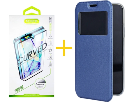 Carcasa + Protector de Pantalla para Samsung Galaxy S21 Ultra 5G ACCETEL Azul