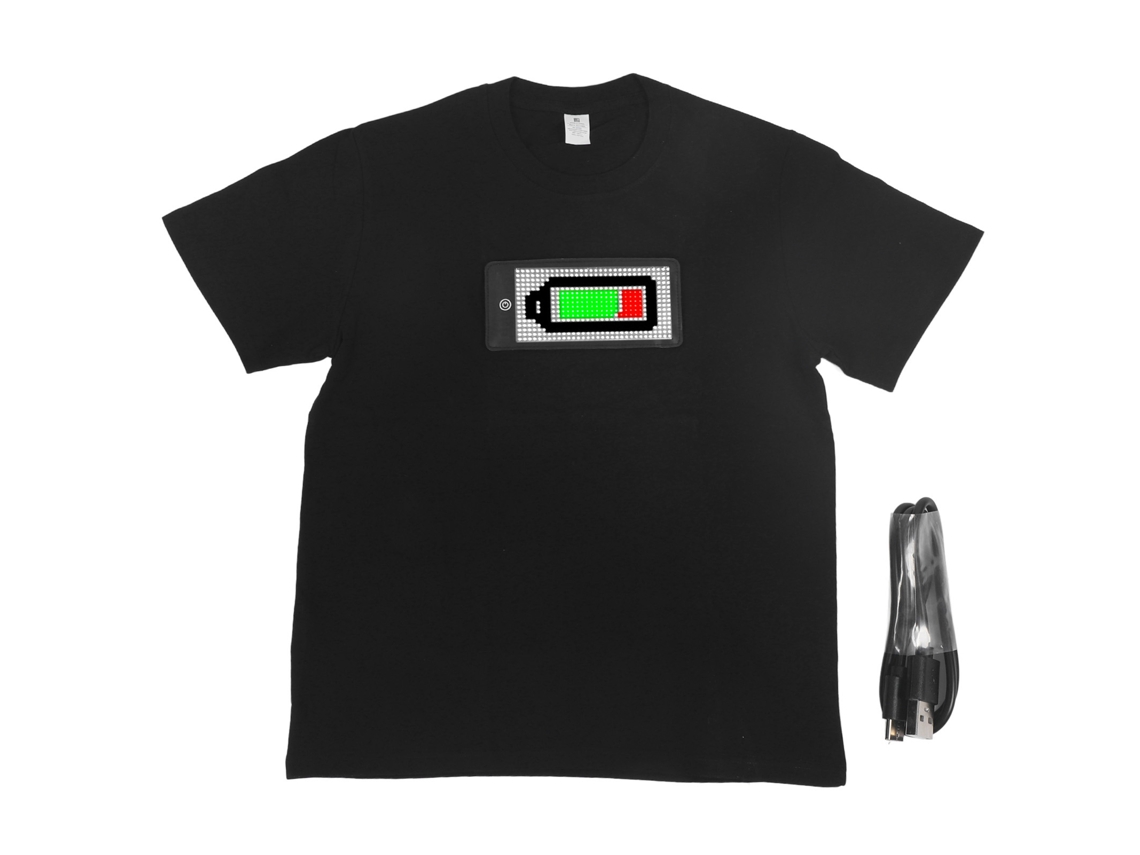 Camiseta Led Con Aplicación Bluetooth Programable, Pantalla Personalizable Y Batería Xxl De 1500 Mah.