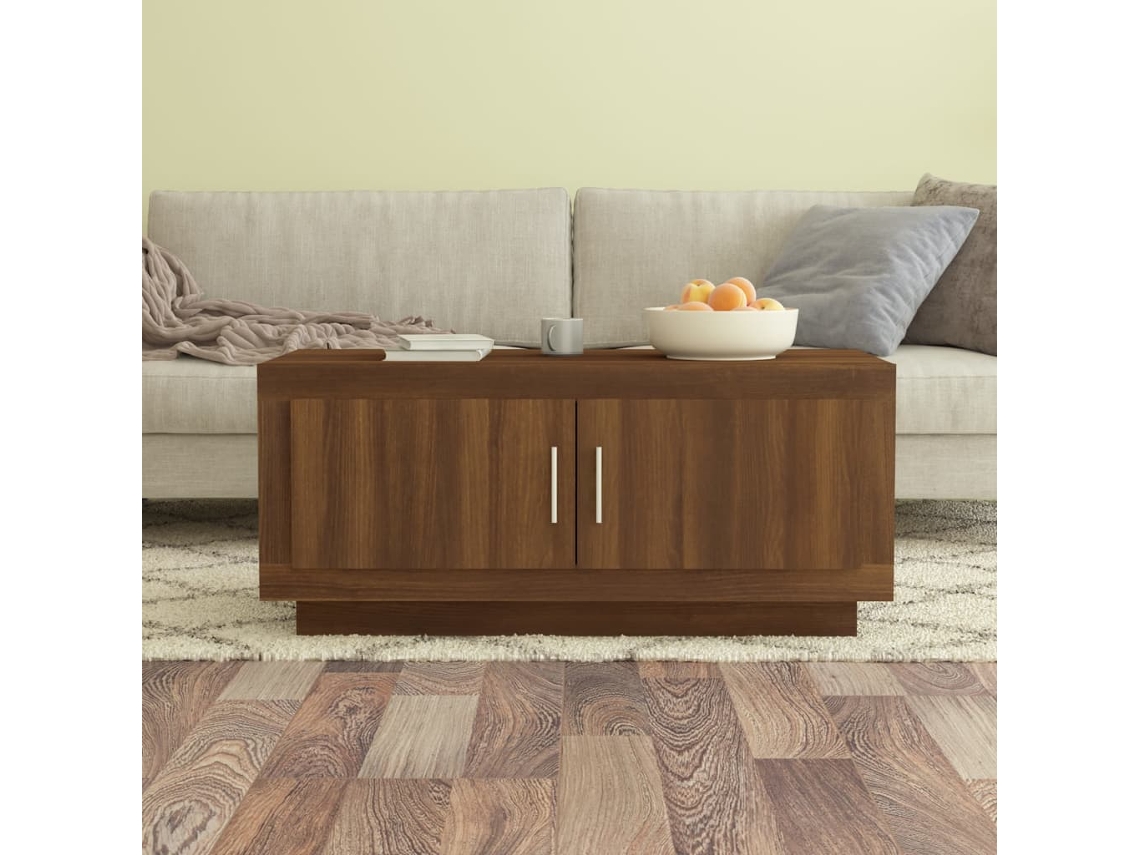 Mesa de Centro Apoyo 102X50X45 cm Derivados Madera Roble Castaño