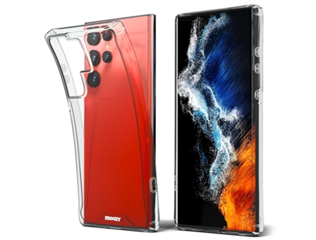 Funda Protectora MOOZY Xframe a Prueba de Golpes para Samsung S22 Ultra – Transparente Funda Híbrida Transparente de Doble Color con Borde de Tpu